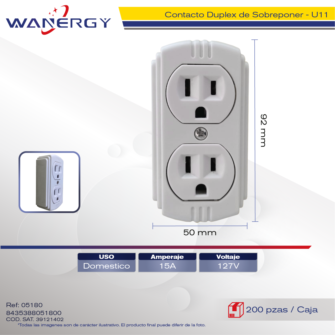 CONTACTO DUPLEX DE SOBREPONER