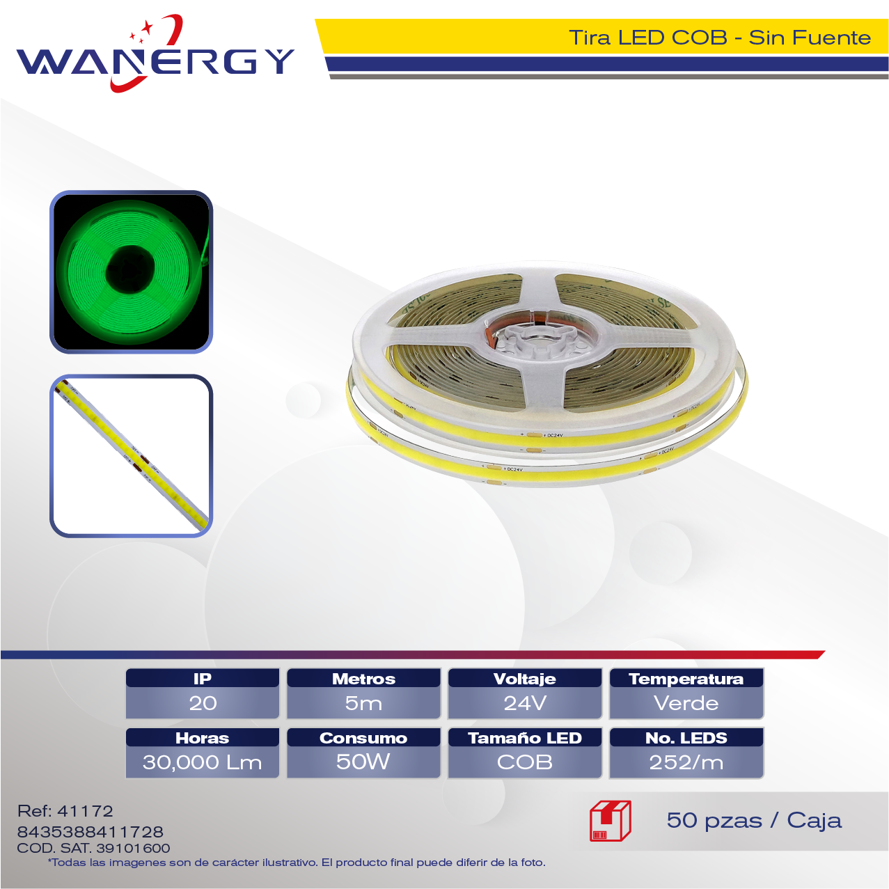TIRA LED COB 252D SIN FUENTE TIRA LED COB 252D SIN FUENTE