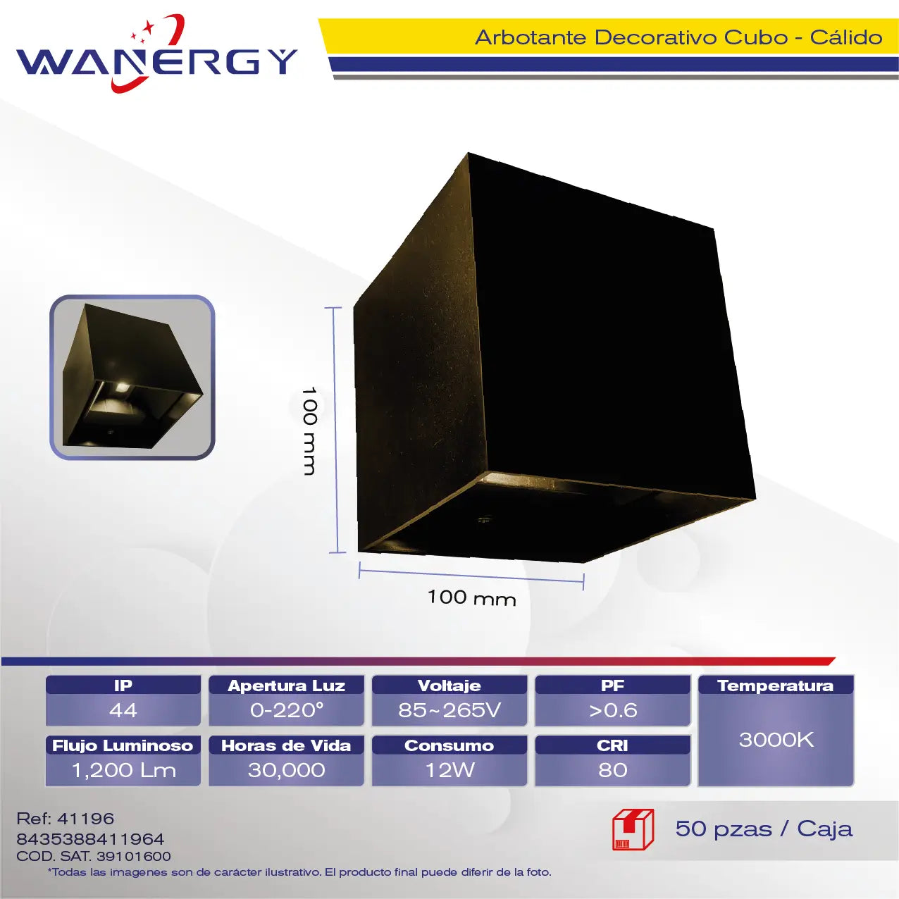 Lámpara LED Arbotante Cuadrado 41196 - 12W