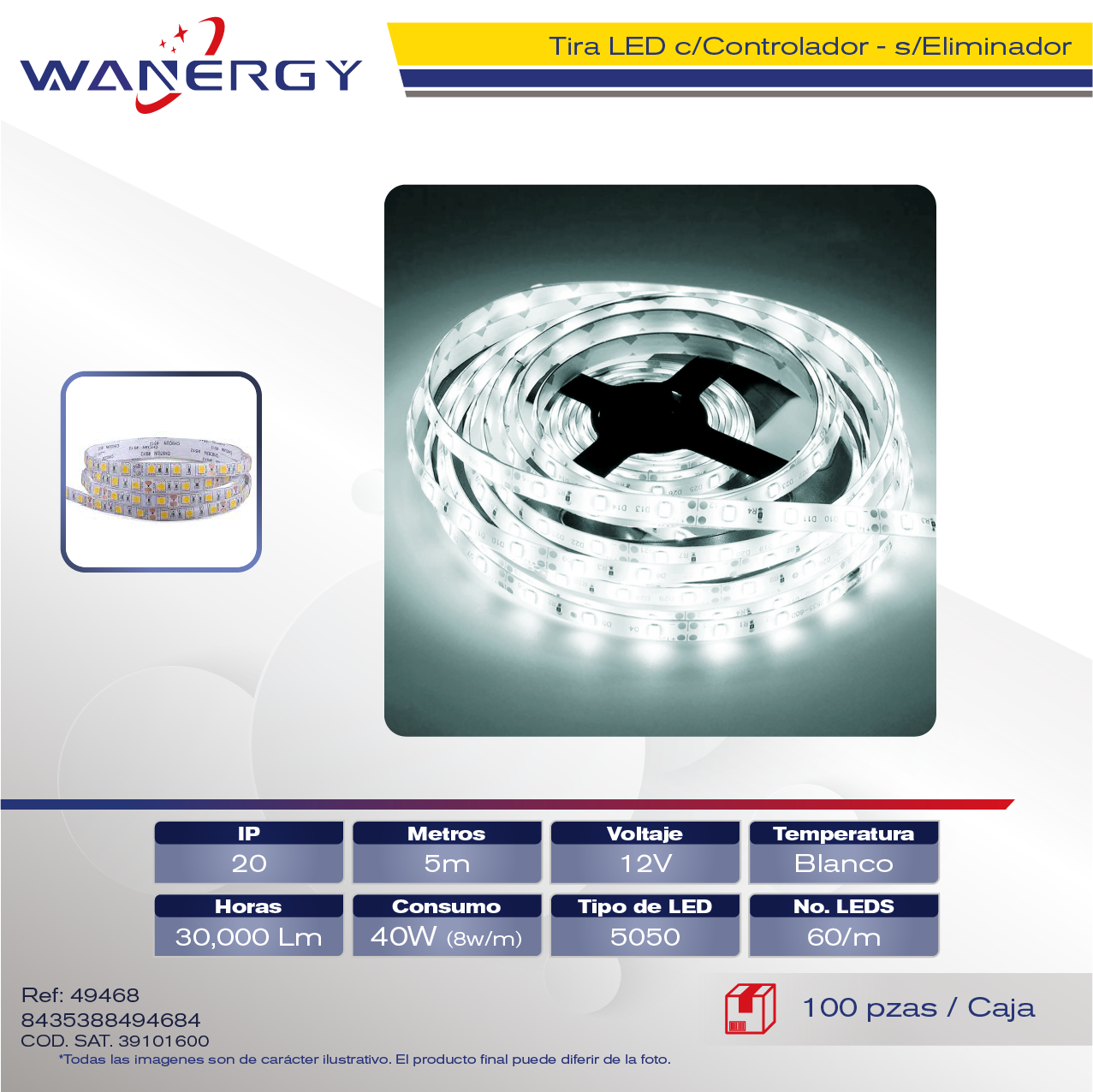 TIRA LED 12V-5050-60LED 5M - 49468