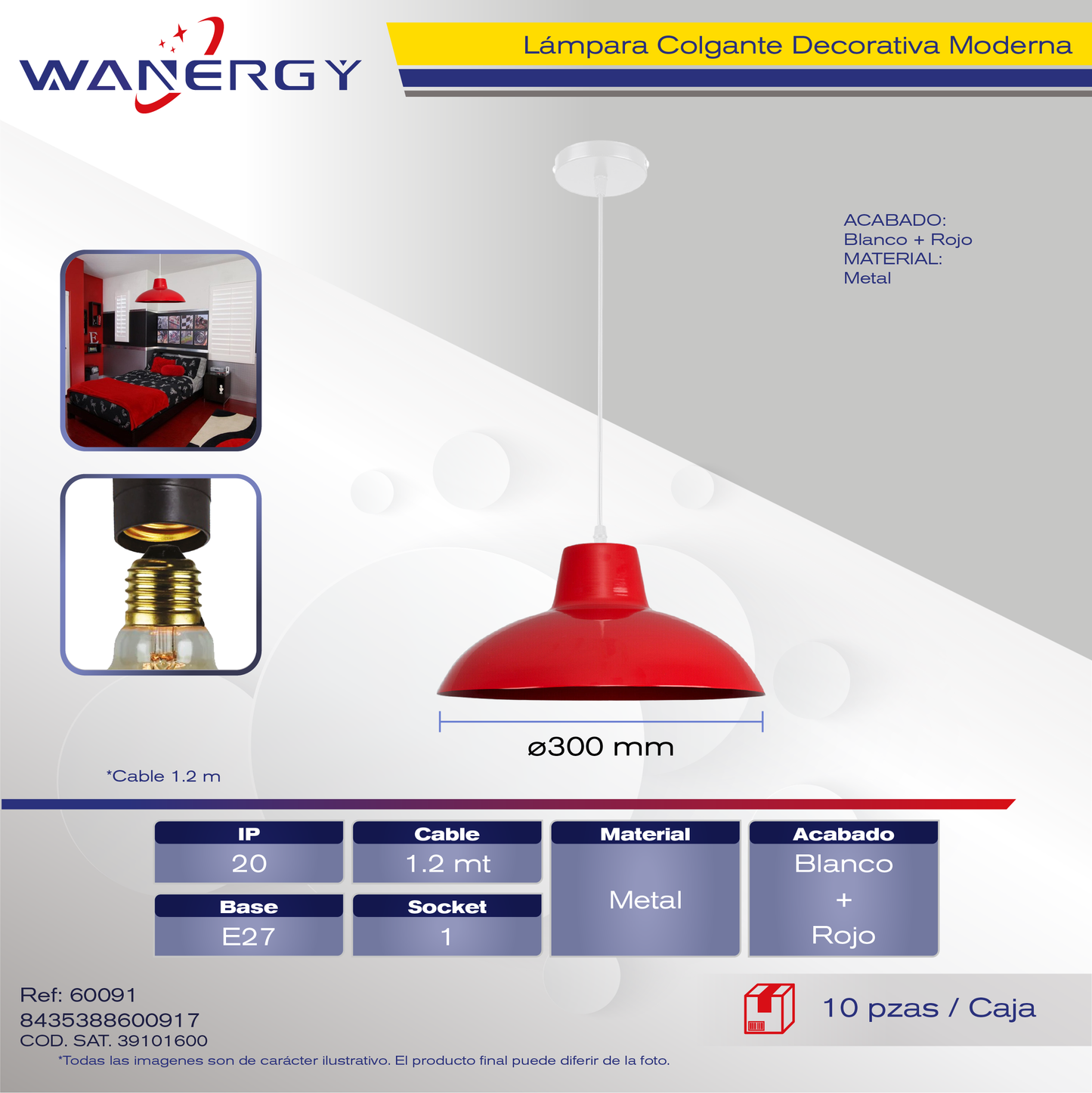 LAMPARA COLGANTE DECORATIVO MODERNO METALICO