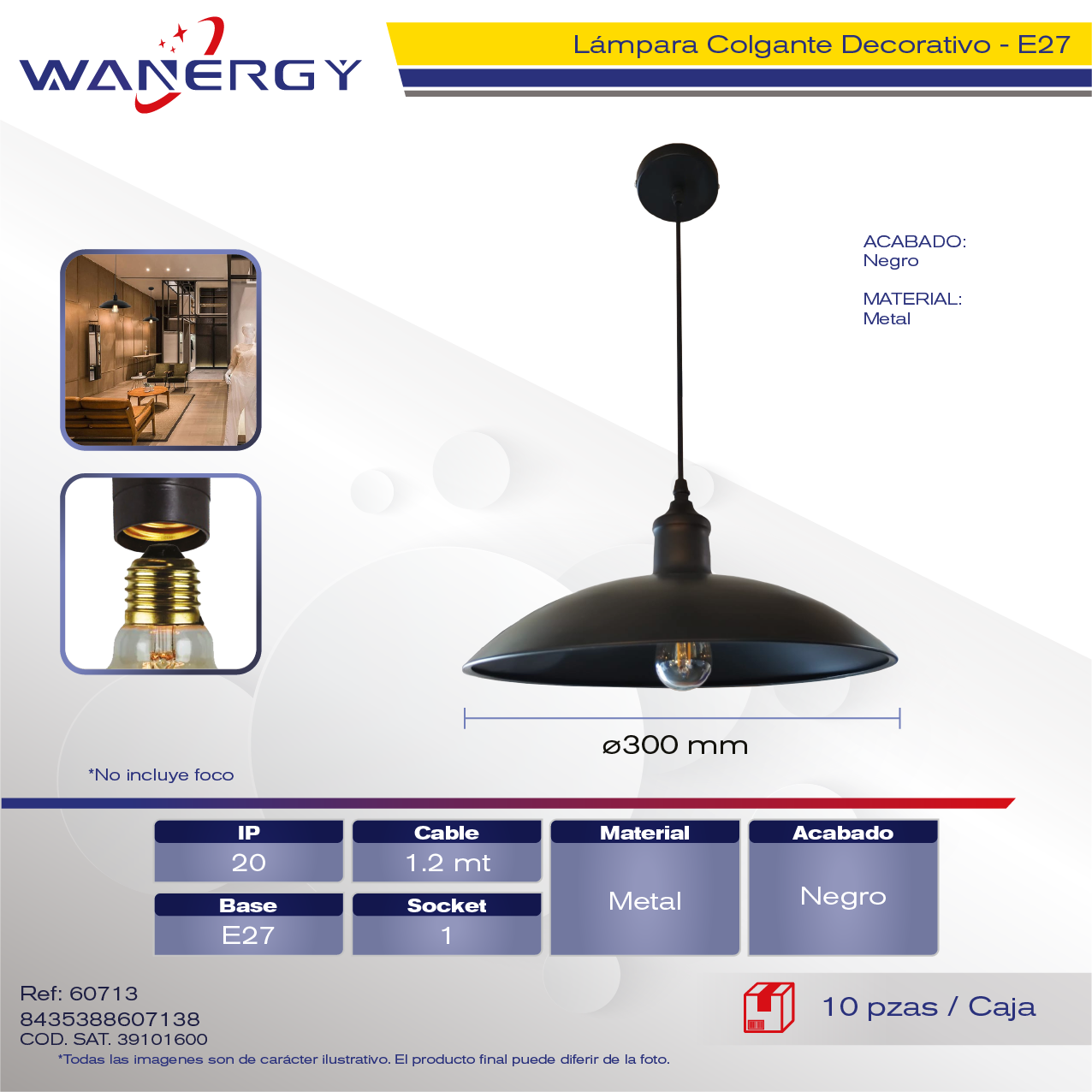 LAMPARA COLGANTE DECORATIVO MODERNO METALICO