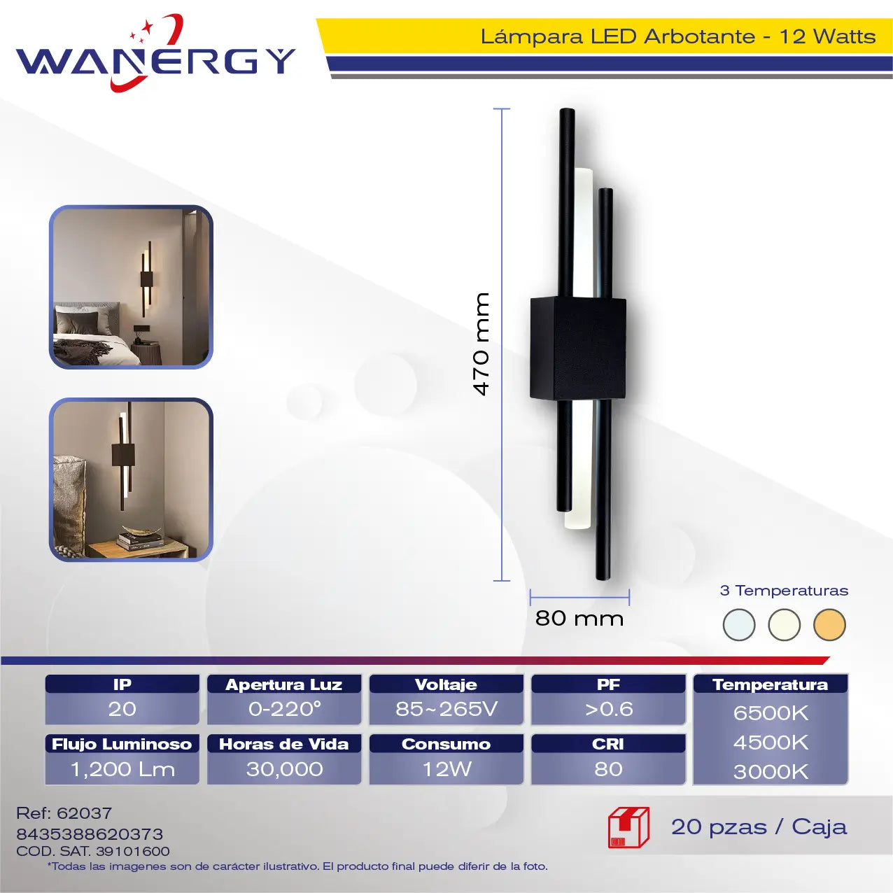 Arbotante LED Moderno 62037 - 12W