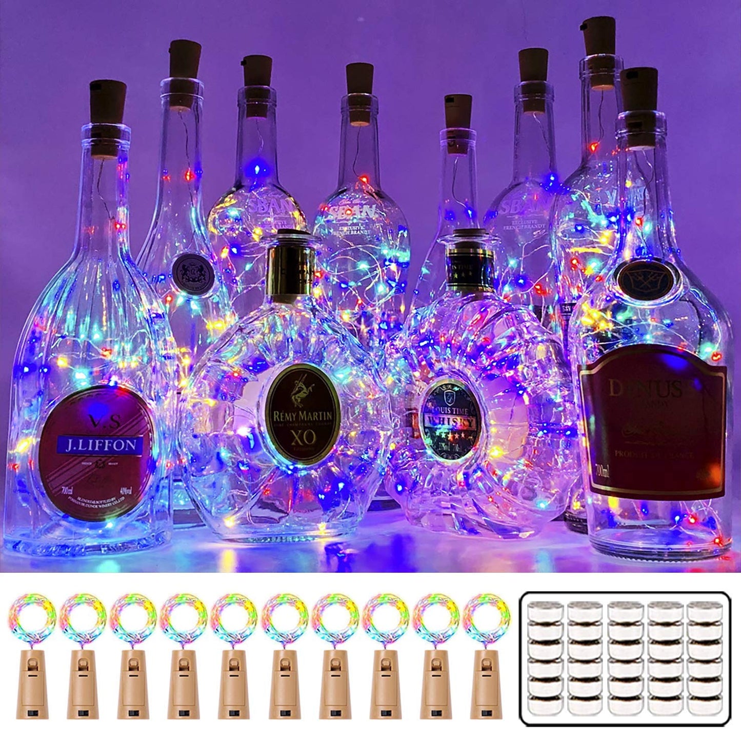 CORCHO LED PARA BOTELLA 20LED 2M