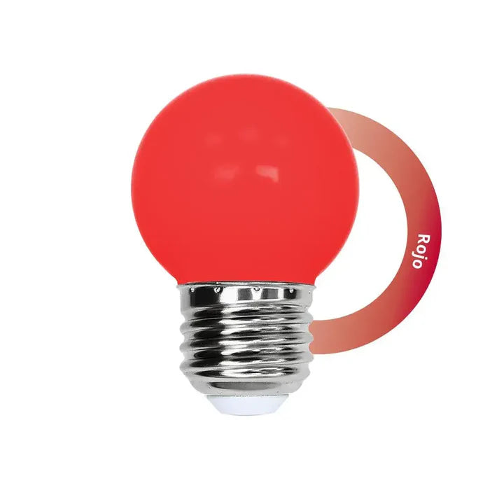 Bulbo LED tipo globo rojo 1W