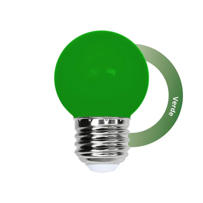 Bulbo LED tipo globo verde 1W