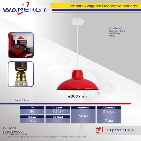 LAMPARA COLGANTE DECORATIVO MODERNO METALICO