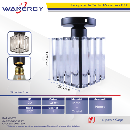 LAMPARA LED DE TECHO DECORATIVO MODERNO METALICO