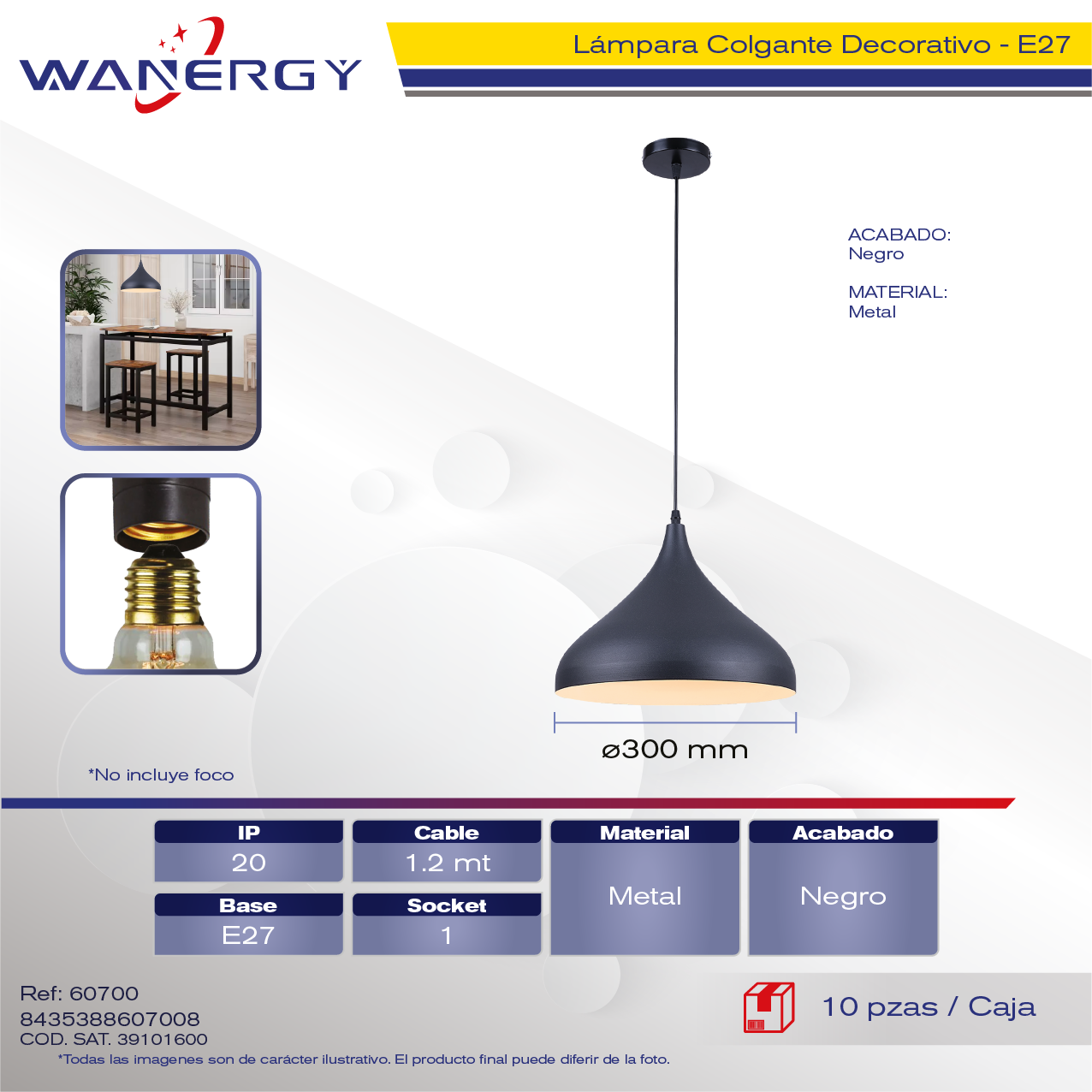 LAMPARA COLGANTE DECORATIVO MODERNO METALICO