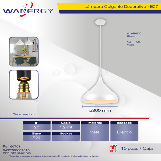 LAMPARA COLGANTE DECORATIVO MODERNO METALICO