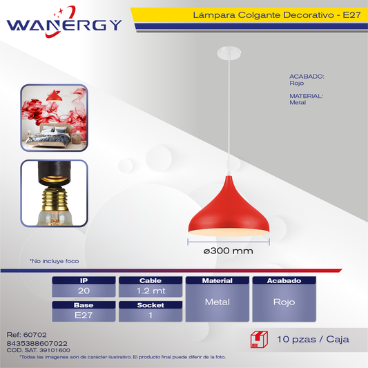 LAMPARA COLGANTE DECORATIVO MODERNO METALICO