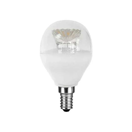 Lámpara tipo globo LED 6W base E14 luz cálida 3000K