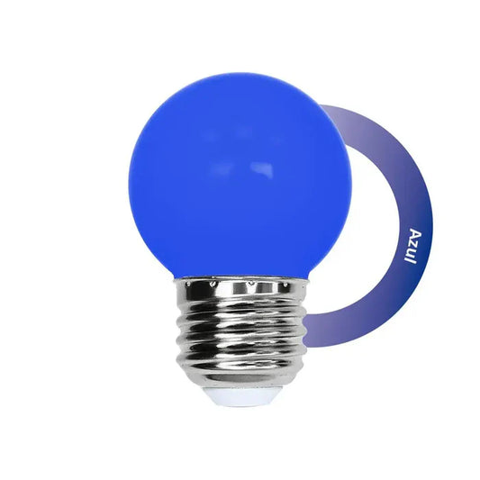 Bulbo LED tipo globo azul 1W