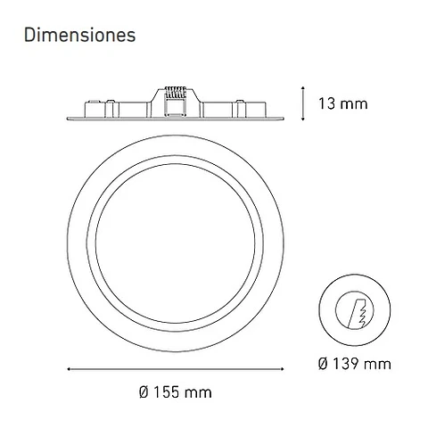 LUNA 9 FLAT 9W 100-240V 60K BC