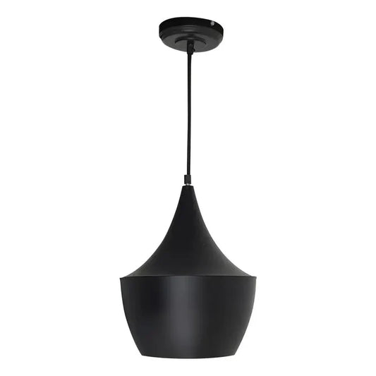 Luminario decorativo para suspender negro interior arena dorada tipo copa