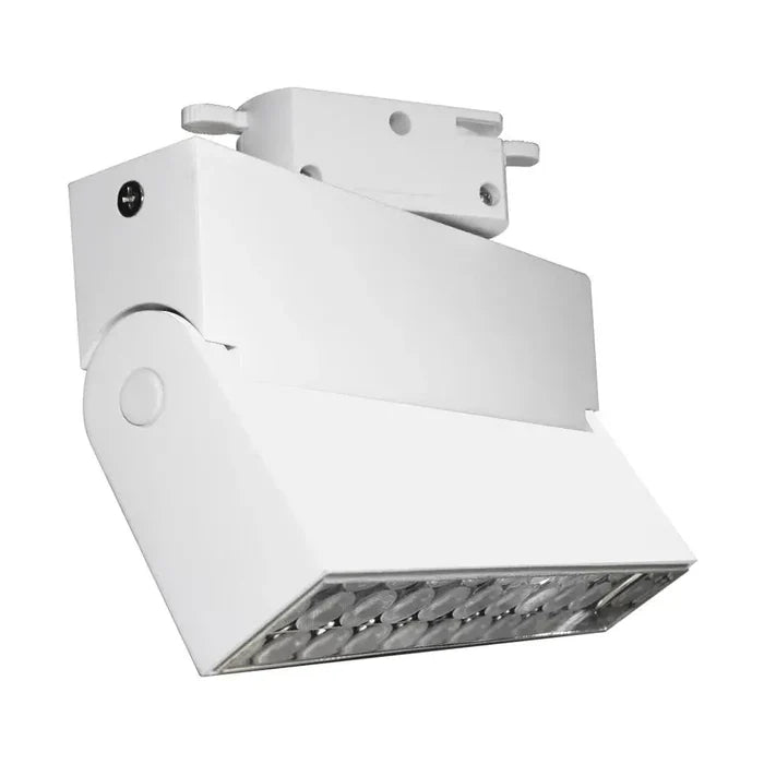 Luminario tipo spot para riel de 3 vías LED 20W luz cálida 3 000K acabado blanco