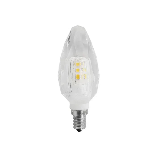 Lámpara tipo vela LED 4W base E12 luz cálida 3 000K acabado cristal