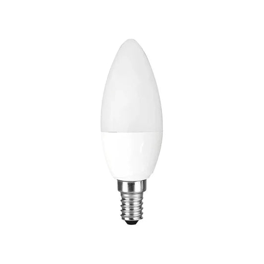 Vela de LED 4W base E14 luz cálida 3 000K óptica opalina